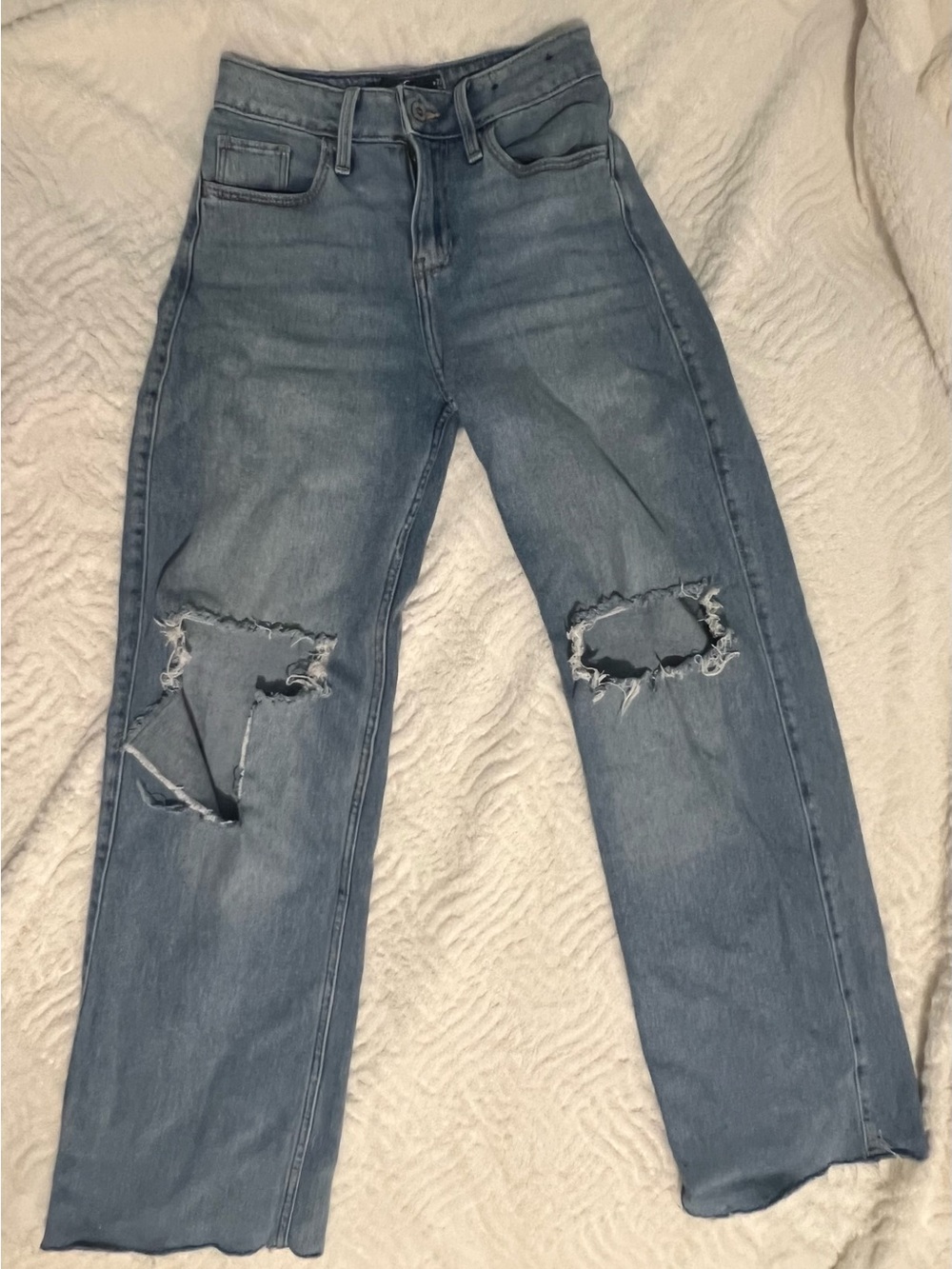 Hollister High Rise Vintage Baggy Jeans 00R Distressed Denim